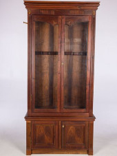 TWO PART INLAID WALNUT GUN CAB