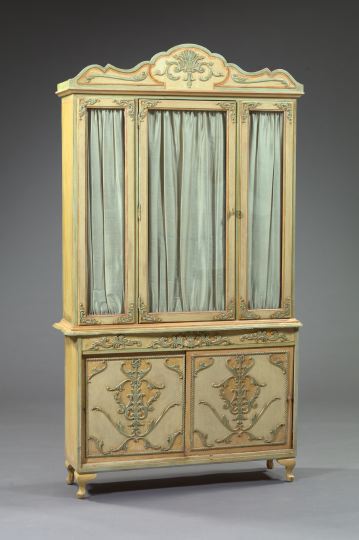 Two-Part Polychromed Breakfront, 