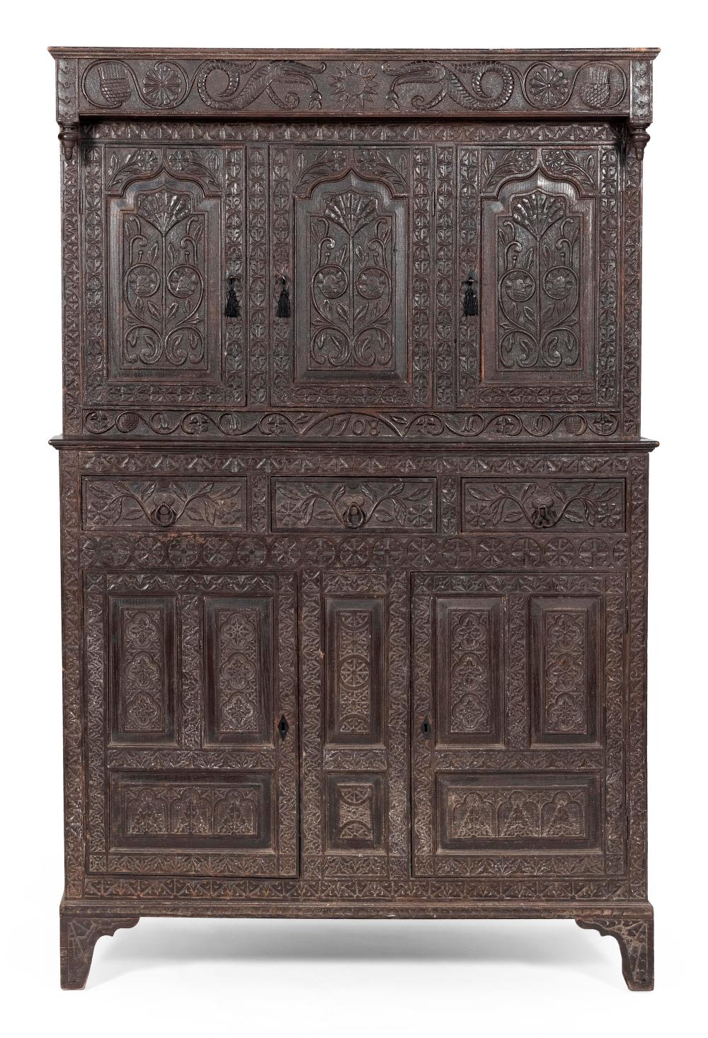 TWO-PART WELSH CUPBOARD CIRCA