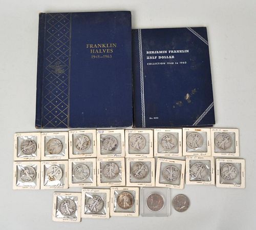 TWO PARTIAL U.S. FRANKLIN HALF