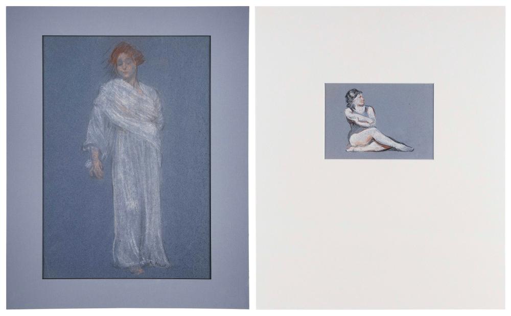 TWO PASTEL PORTRAIT STUDIES EACH