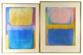 TWO PASTELS ON PAPER ADELL (?)