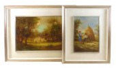 TWO PASTORAL OILS ON CANVAS, B