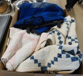 TWO PATCH QUILTS AND CLOTH WAL