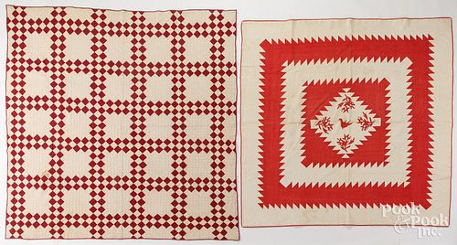 TWO PATCHWORK QUILTS, 19TH AND