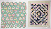 TWO PATCHWORK QUILTS, 20TH C.<