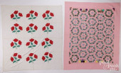 TWO PATCHWORK QUILTS, 20TH C.<