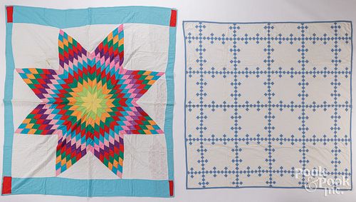 TWO PATCHWORK QUILTS, 20TH C.Two