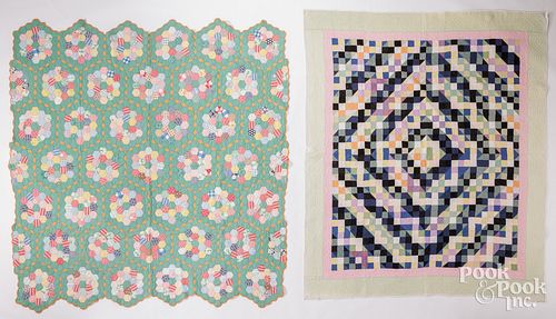 TWO PATCHWORK QUILTS, 20TH C.Two