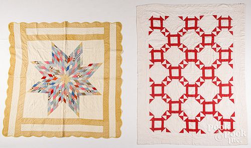TWO PATCHWORK QUILTS, 20TH C.Two