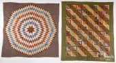 TWO PATCHWORK QUILTS, LATE 19T