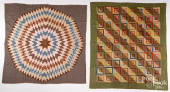TWO PATCHWORK QUILTS, LATE 19T