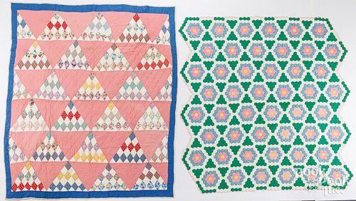 TWO PATCHWORK QUILTS, MID 20TH
