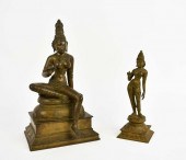 TWO PATINATED BRONZE FIGURES O