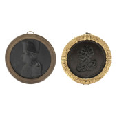 TWO PATINATED BRONZE PORTRAIT