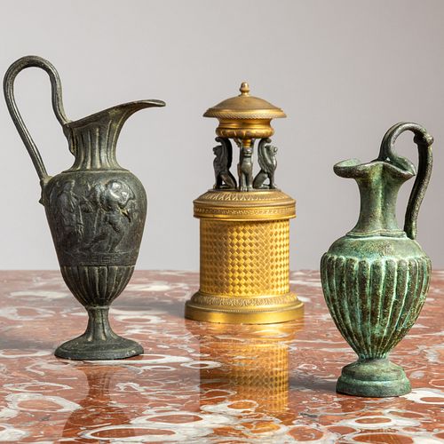 TWO PATINATED-BRONZE VESSELS, AFTER