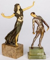 TWO PATINATED METAL AND CELLUL