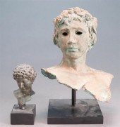 TWO PATINATED METAL BUSTS OF C