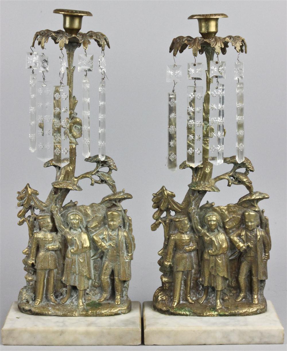 TWO PATINATED METAL FIGURES OF