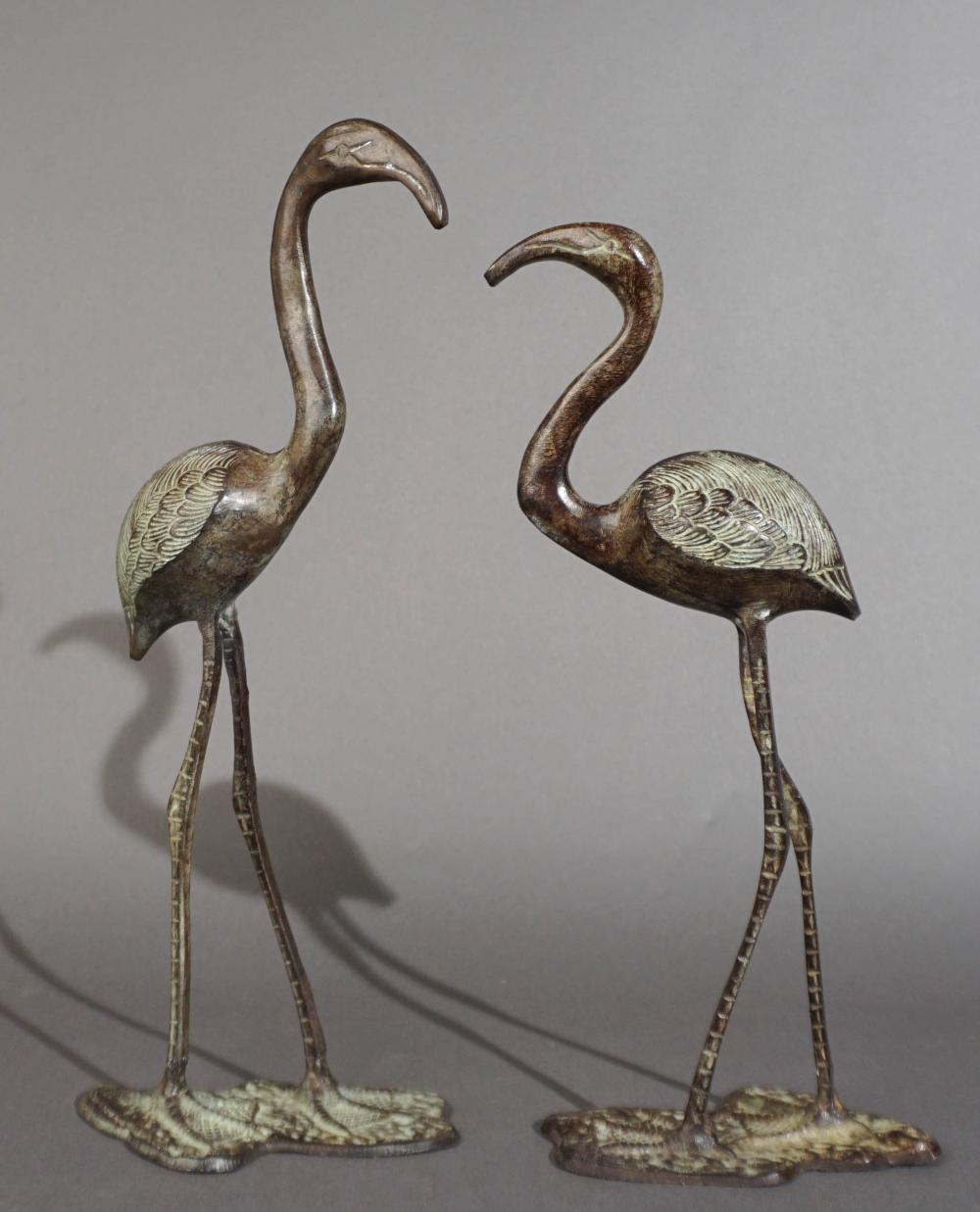 TWO PATINATED METAL FIGURES OF