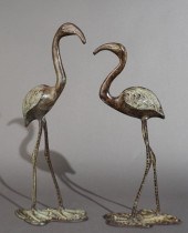TWO PATINATED METAL FIGURES OF