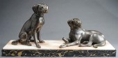 TWO PATINATED METAL FIGURES OF