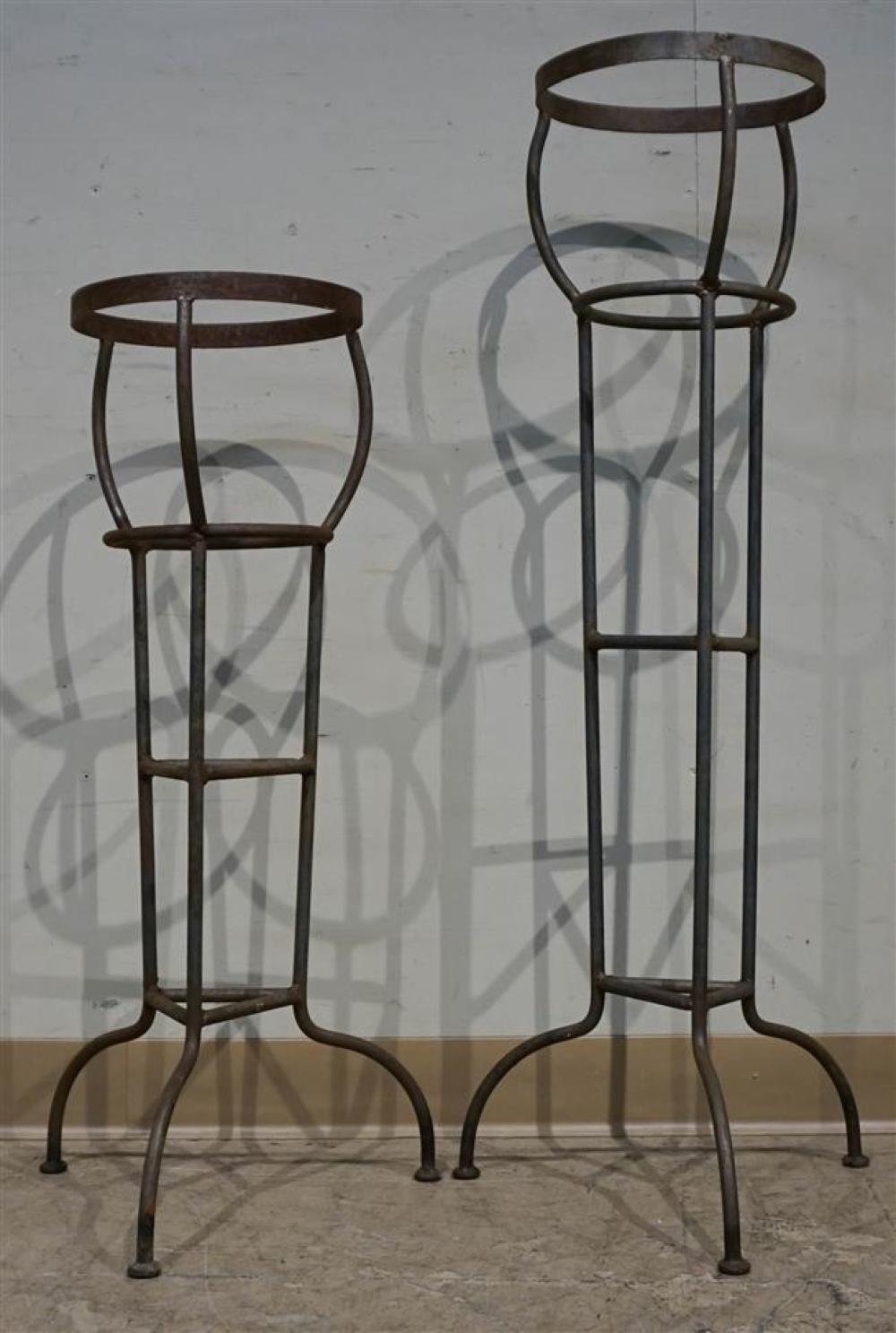 TWO PATINATED METAL JARDINIERE