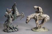 TWO PATINATED PLASTER SCULPTUR