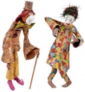 TWO PATRICK DAVIS PAPER MACHE