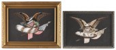 TWO PATRIOTIC FEATHERWORK PICT
