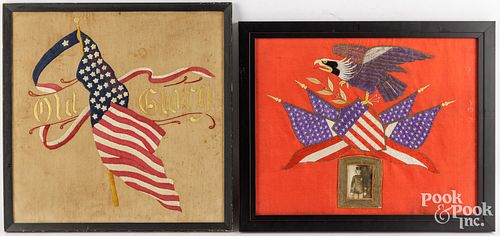 TWO PATRIOTIC NEEDLEWORKSSouth