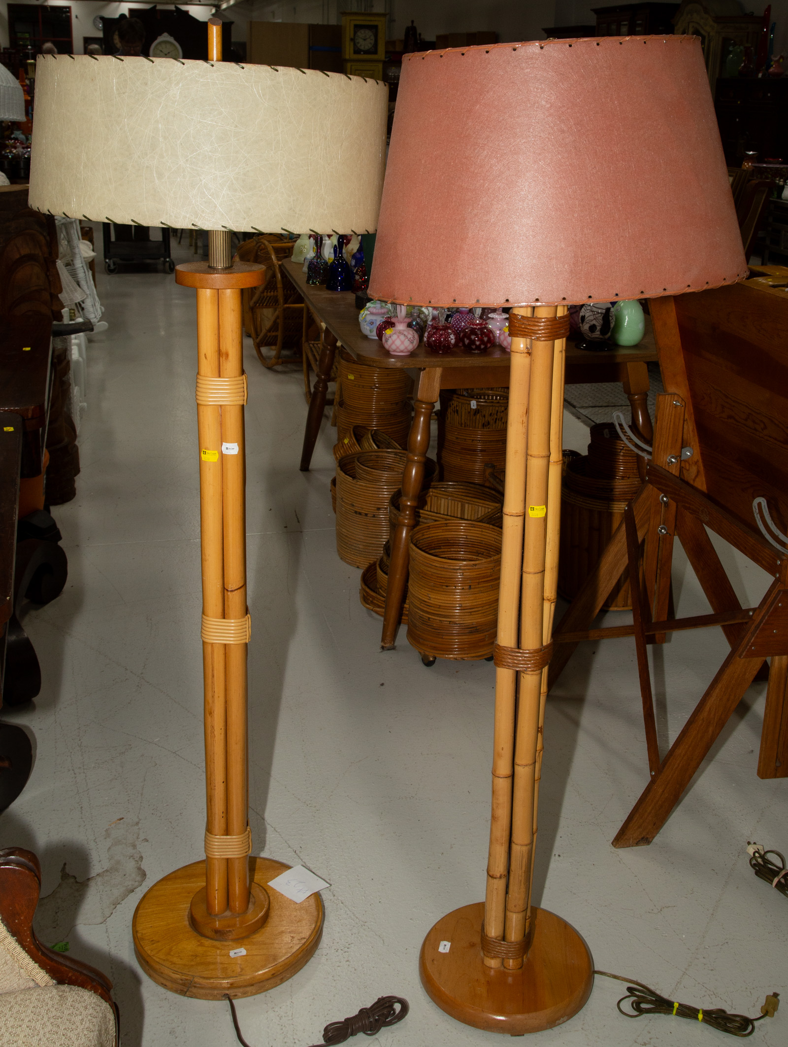 TWO PAUL FRANKL STYLE FLOOR LAMPS