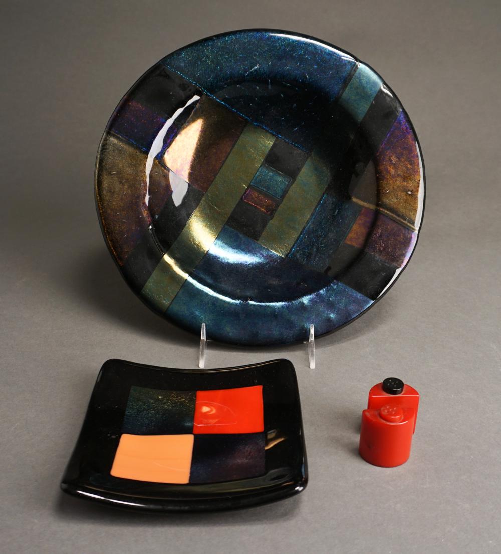 TWO PAUL HATHCOAT FUSED GLASS