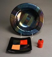 TWO PAUL HATHCOAT FUSED GLASS