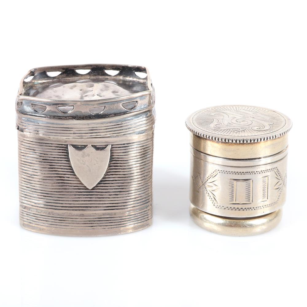 TWO PC. ANTIQUE STERLING SILVER;