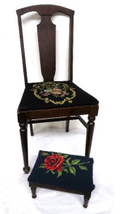 TWO PC. VICTORIAN NEEDLEPOINT