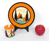 TWO PCS CLARICE CLIFF ORANGE &