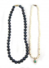 TWO PEARL AND FOURTEEN KARAT G