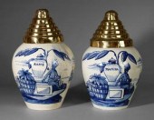Two pearlware tobacco jars: ma