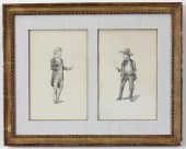 TWO PEN AND INK DRAWINGS IN TH