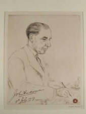 Two pencil sketch portraits th