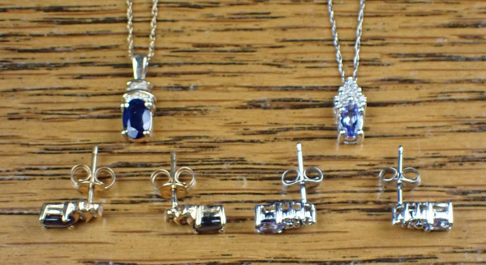 TWO PENDANT NECKLACE AND EAR STUD
