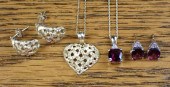TWO PENDANT NECKLACE AND EARRI
