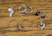 TWO PENDANTS AND THREE PAIRS O