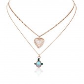 TWO PENDANTS WITH GOLD CHAINS