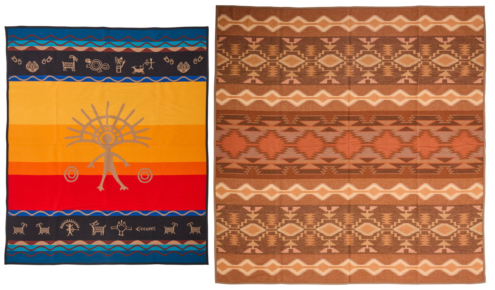 TWO PENDLETON NATIVE AMERICAN-STYLE