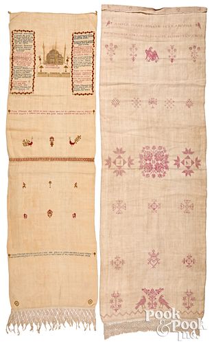 TWO PENNSYLVANIA NEEDLEWORK HAND