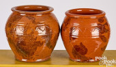TWO PENNSYLVANIA REDWARE CROCK