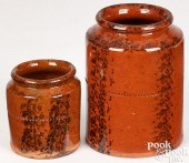 TWO PENNSYLVANIA REDWARE JARS,