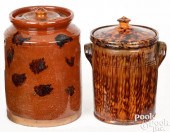 TWO PENNSYLVANIA REDWARE LIDDE
